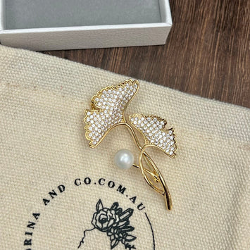 Golden leaf brooch