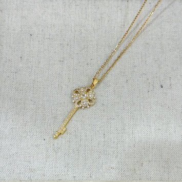 Flower key necklace