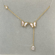 Pink butterfly necklace