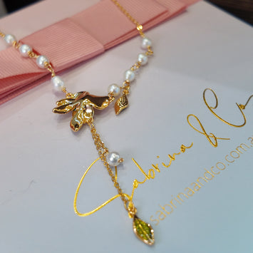 Orange flower necklace