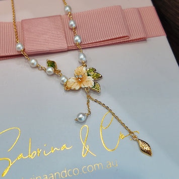 Orange flower necklace