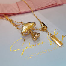 Gold mushroom necklace