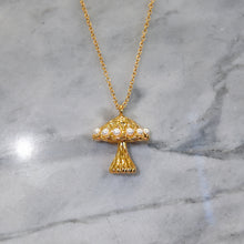 Gold mushroom necklace