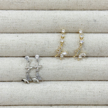 Hanging butterfly earrings