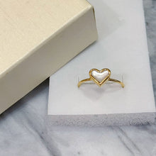 Gold shell heart ring