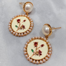 Hanging painting earrings