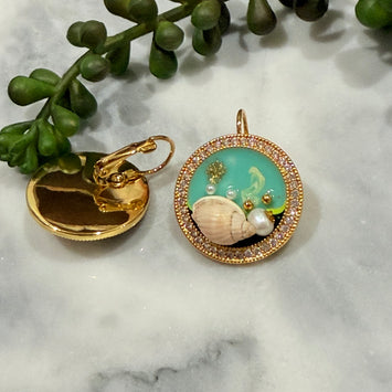 Sea world hoop earrings