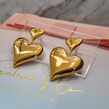 Double heart earrings