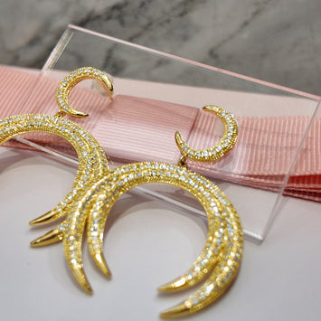 Gold moon earrings