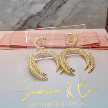 Gold moon earrings