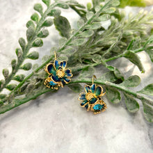 Gemstone flower earrings