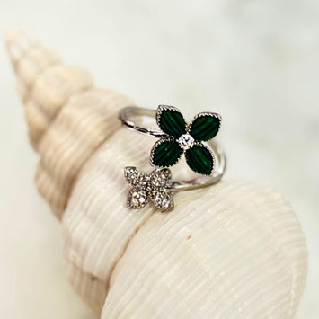 Green leaf rings