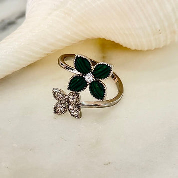 Green leaf rings