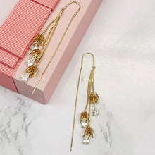 Golden Petal Drop Earrings