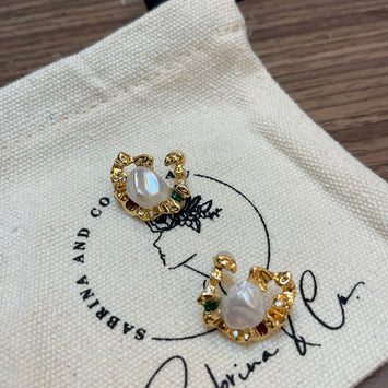 Pearl designed earrings