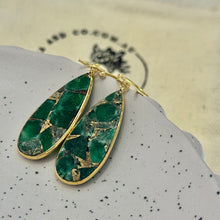 Green gemstone earrings