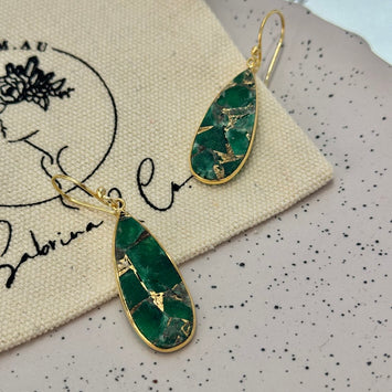 Green gemstone earrings