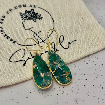 Green gemstone earrings