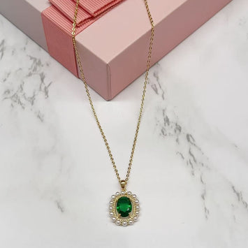Halo Green Necklace