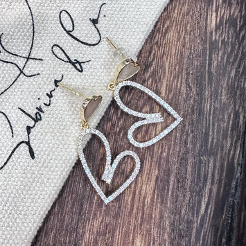 Shell heart with hanging hearts earrings