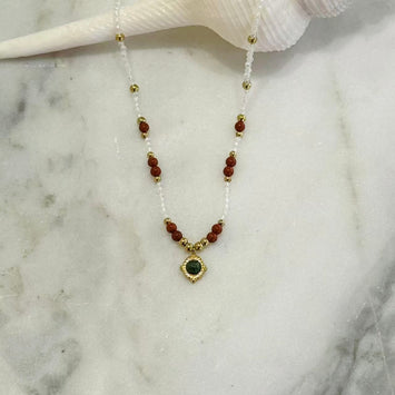 Hanging gemstone necklace