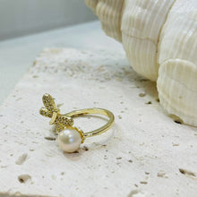 Dragonfly pearl ring