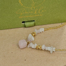 Pink quartz necklace