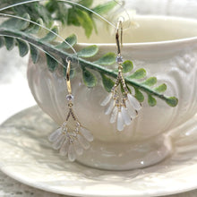 Diamond tree with hanging leaf earrings