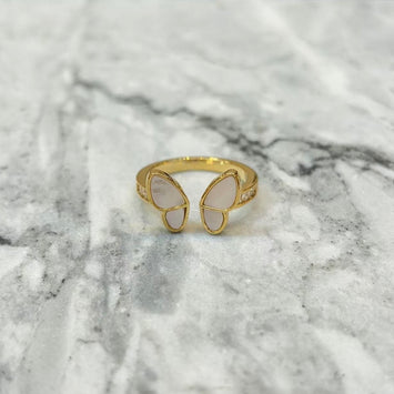 Shell butterfly ring