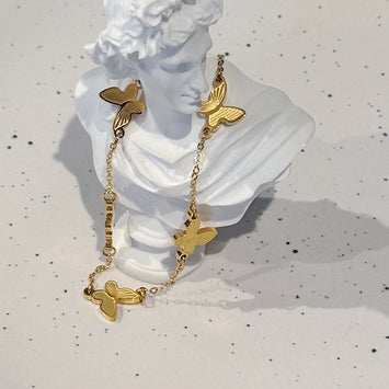 Penta golden butterfly bracelet
