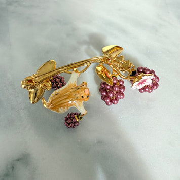 Grape hamster brooch