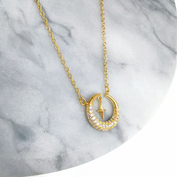 Moon & Star Dainty Necklace