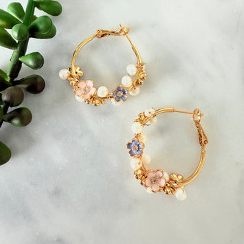 Spring hoop earrings