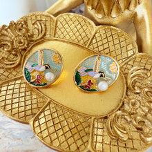 Bird painting earrings