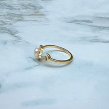 Moon & Star Pearl Ring