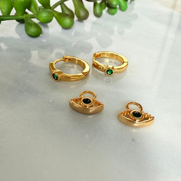 Evil eye hoop earrings