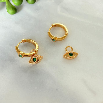 Evil eye hoop earrings