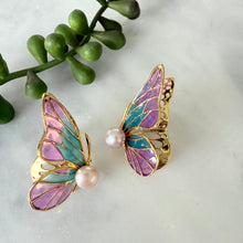 Three-dimensional butterfly earrings