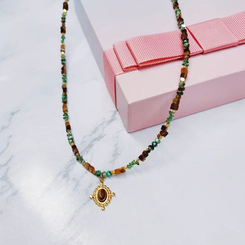 Tiger Eye Charm Necklace