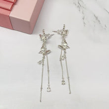 Silver Butterfly Cascade Earrings