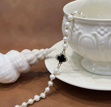 Handmade with fresh water pearl and lucky clover bracelet