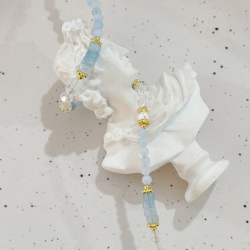 Aquamarine pearl necklace