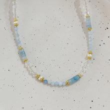 Aquamarine pearl necklace