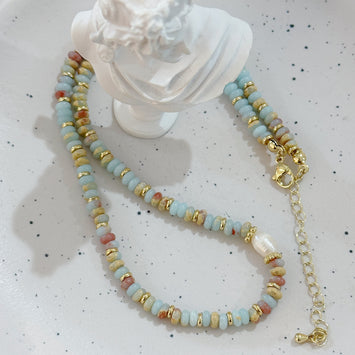 Turquoise pearl necklace