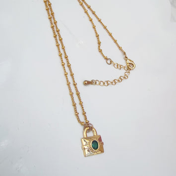 Green Lock Necklace