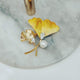 Gold Ginko Pearl Brooch