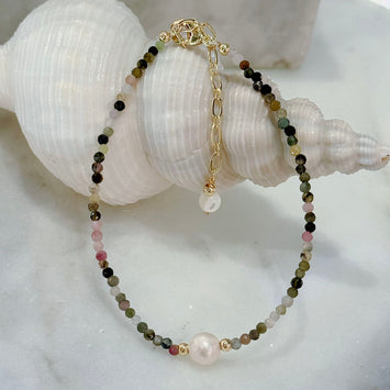 Tourmaline pearl bracelet
