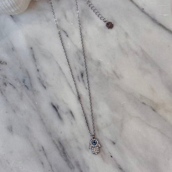 Waterproof Evil Eye Hand Necklace
