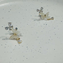 Shell and crystal butterfly earrings