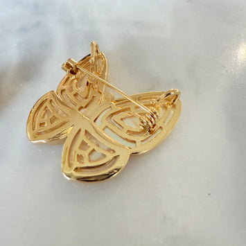 Shell butterfly brooch